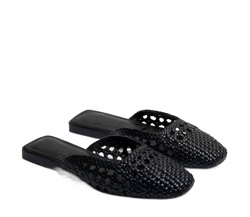 NEW SAM EDELMAN women's nola mule slide in black leather